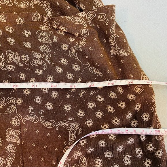 Easel 3x Jogger Style Pants Brown & Taupe Bandana Print Casual, Comfy, Boho - Picture 5 of 9